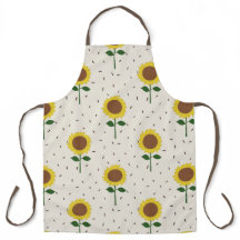 Delantal con Patrón de Girasoles Alegres | Dibujo 