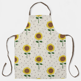 Delantal con Patrón de Girasoles Alegres | Dibujo 