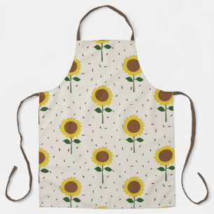 Delantal con Patrón de Girasoles Alegres Dibujo