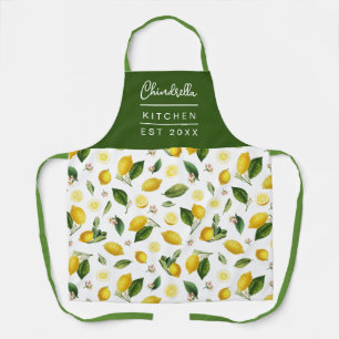 Delantal con patrón de limón elegante personalizad