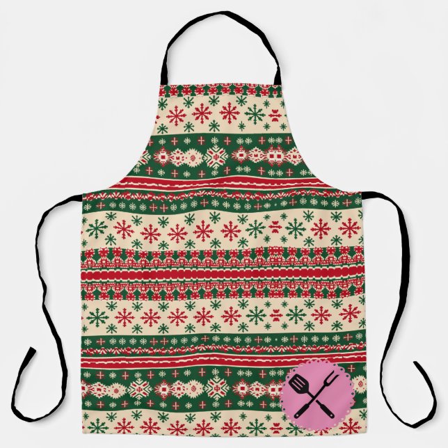 Delantal con patrón decorativo (Anverso)