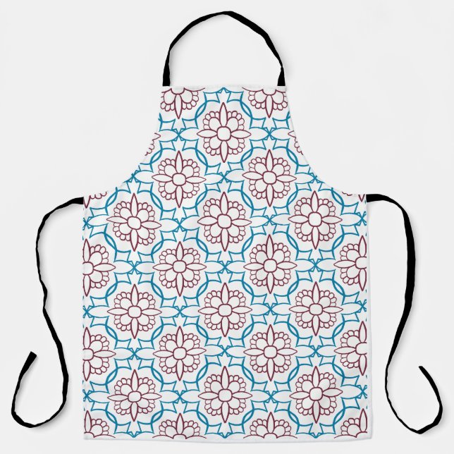 Delantal con patrón geométrico de azulejos marroqu (Anverso)