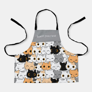 Delantal con patrón moderno de gatos Kawaii lindos