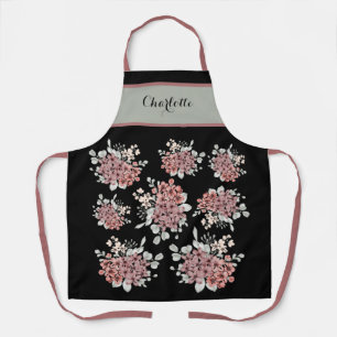 Delantal con ramo de flores silvestres rosadas est