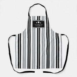 Delantal con rayas negras y grises Kitchen Master