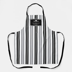 Delantal con rayas negras y grises Kitchen Master 
