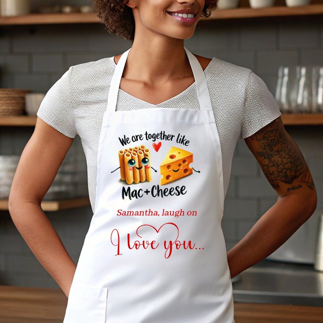 Delantal con regalo personalizado de San Valentín  (Cute Cartoon Food Custom Valentine Gift Apron)