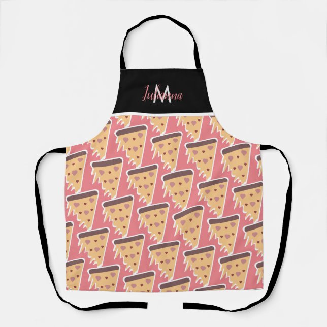 Delantal con tema de día de San Valentín de pizza  (Anverso)