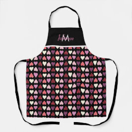 Delantal con tema de San Valentín con estampado de
