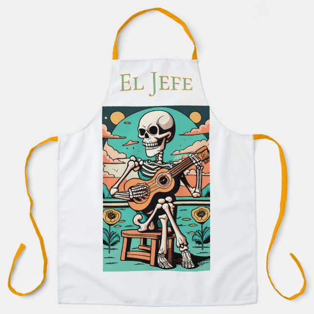 Delantal con tema Día de Muertos (Anverso)