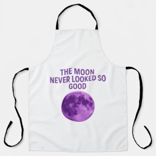 Delantal con Texto Negro 'La Luna Nunca Se Vio Tan