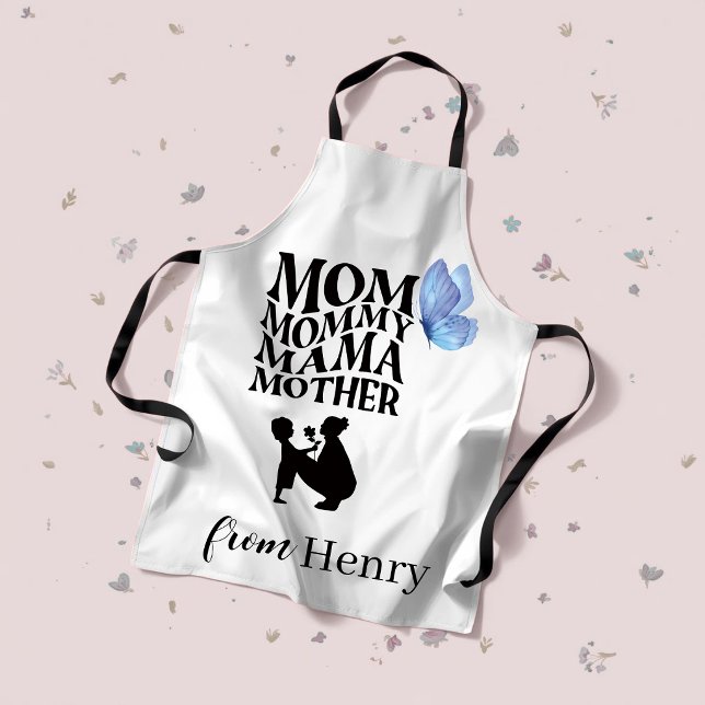 Delantal con tipografía personalizada para mamá (Subido por el creador)