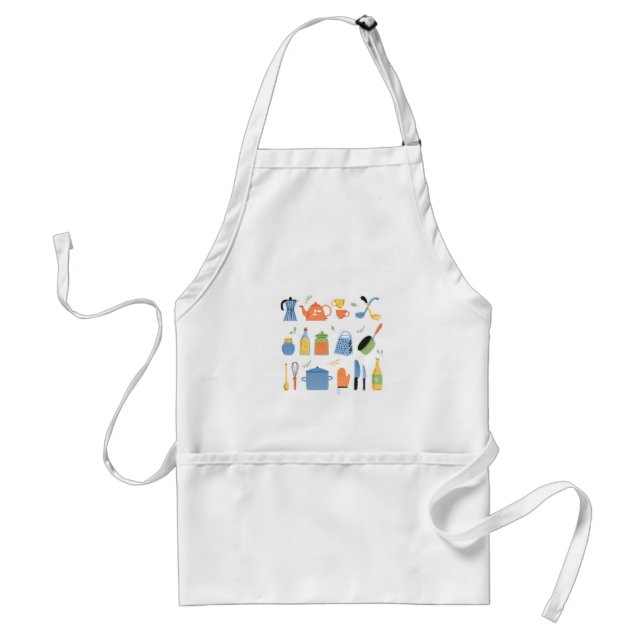 Delantal con utensilios de cocina para cocinar (Frente)