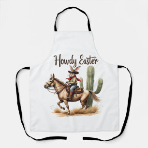 Delantal Conejito de Pascua montando un vaquero de caballo