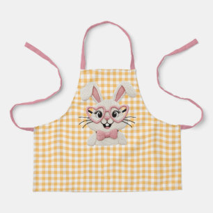 Delantal Conejito Gingham Lentes de Corazón Rosa 