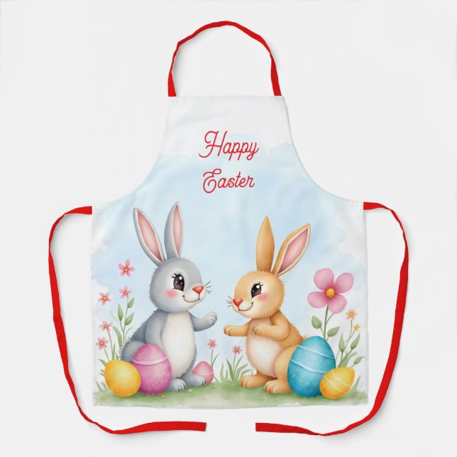 Delantal Conejitos de Pascua Lindos y Hermosos Colección Mo (Anverso)