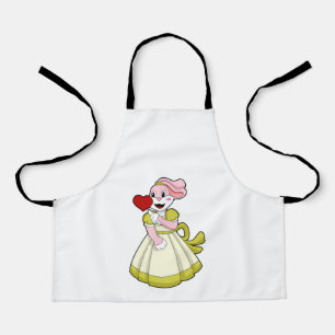 Delantal Conejo como novia con vestido de novia.PNG