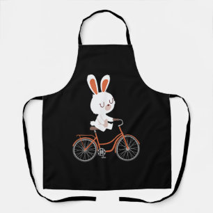 Delantal Conejo Cute En Bicicleta Conejo Ciclismo Bunny