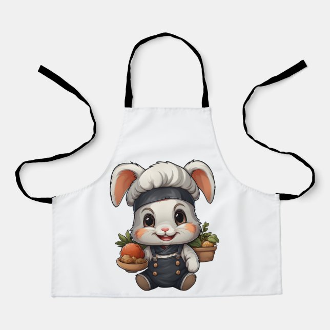 Delantal Conejo De Chef Adorable Con Hortalizas (Anverso)