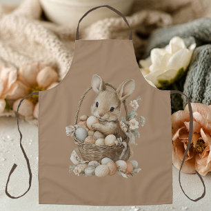Delantal conejo de Pascua con flores y huevos de Pascua