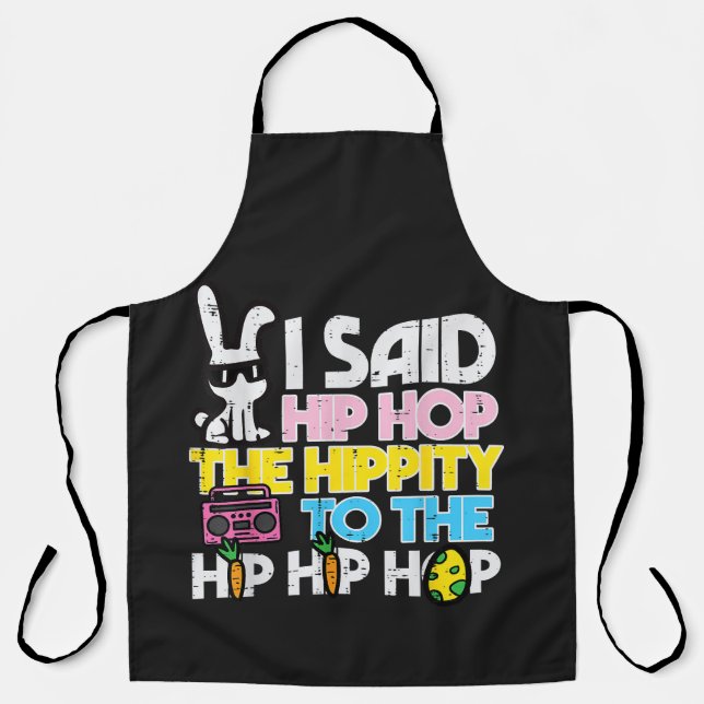 Delantal Conejo de Pascua de Hip Hop Hippity  (Anverso)