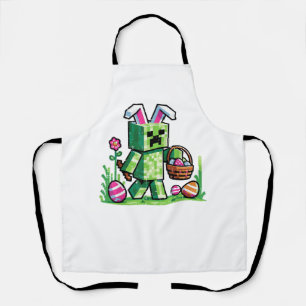 Delantal Conejo de Pascua de Pixel Gaming Cazando Huevos Ni