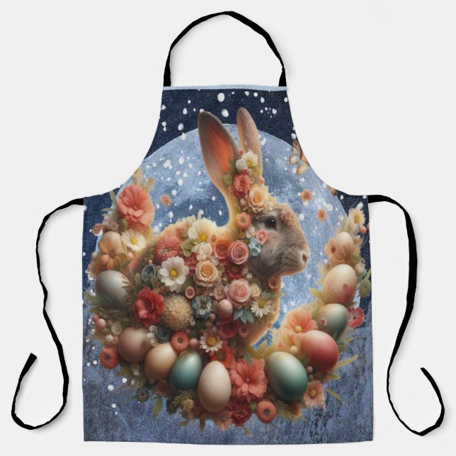 Delantal Conejo de Pascua en flor  (Anverso)