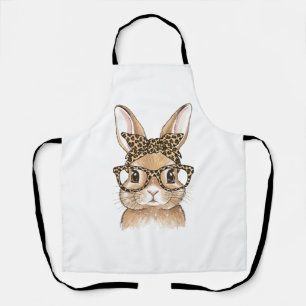 Delantal Conejo de Pascua Gafas de Leopardo Bandana Mujer C