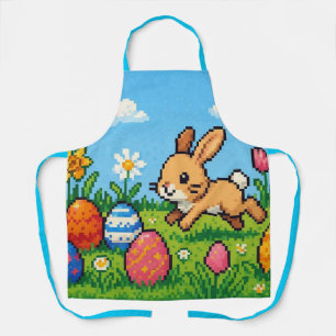 Delantal conejo de Pascua lindo de 8 bits