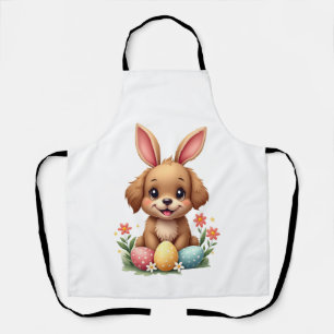 Delantal Conejo de Pascua Vintage Perro Cachorro Lindo Ilus