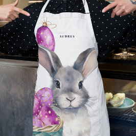 Delantal Conejo de Pascua y huevos de pascua de verano en c