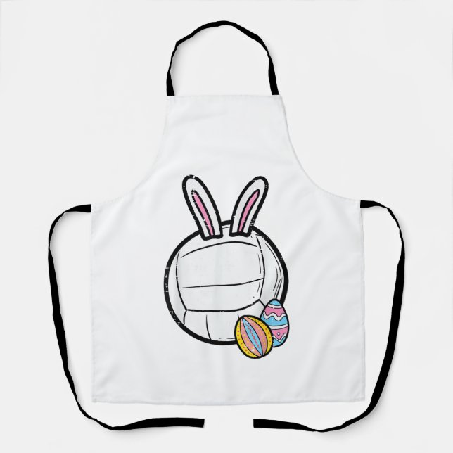 Delantal Conejo de voleibol de Pascua Jugadora Mujeres Chic (Anverso)