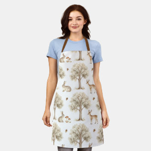 Delantal Conejo del bosque y patrón de ciervo