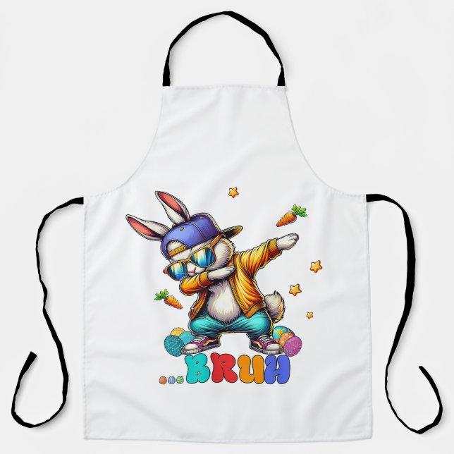 Delantal Conejo divertido de Pascua Bruh Dab (Anverso)