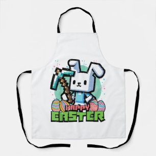 Delantal Conejo Feliz De Pascua Pixel Game Gaming Jugador N