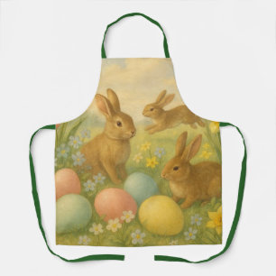Delantal Conejo vintage/Conejo de Pascua Vellón de primaver