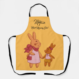 Delantal Conejos adorables del Día de la Madre.