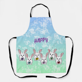 Delantal Conejos de Pascua con Forma de Huevo