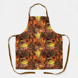 Delantal Cones de pino y hojas de otoño