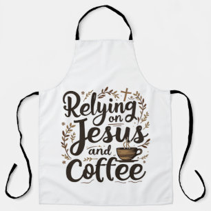 Delantal Confiando en Jesús y en el amante de la cafetera d