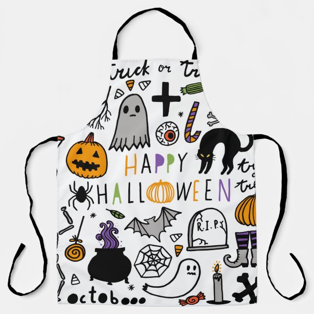 Delantal Conjunto de cosecha de Halloween. Icono de Hallowe (Anverso)