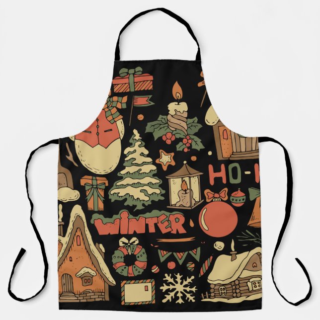 Delantal conjunto de cosecha de navidades 1 (Anverso)