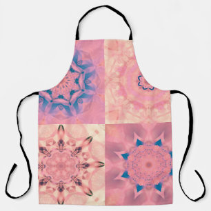 Delantal Conjunto de fractales pasteles abstractos con cale