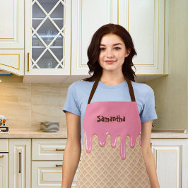 Delantal Cono de helado de fresa de fusión