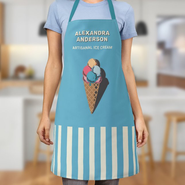 Delantal Cono de helado de vintage (Vintage Ice Cream Cone Apron)