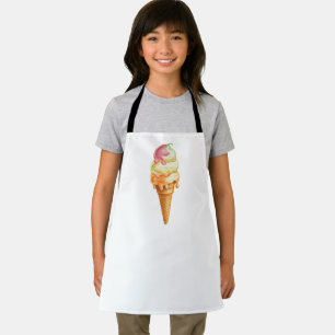 Delantal Cono de helado naranja amarillo rosa retro