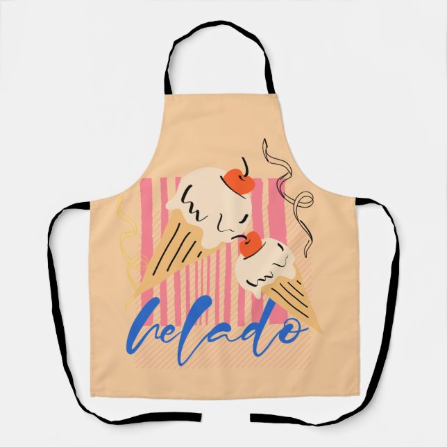 Delantal Conos de helado italianos retro (Anverso)