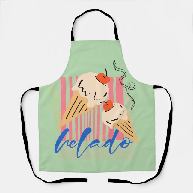 Delantal Conos de helado italianos retro (Anverso)