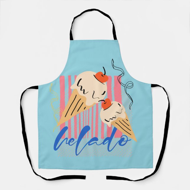 Delantal Conos de helado italianos retro (Anverso)