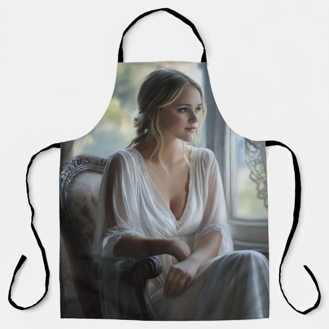 Delantal Contemplación elegante: Arte acuarela (Anverso)